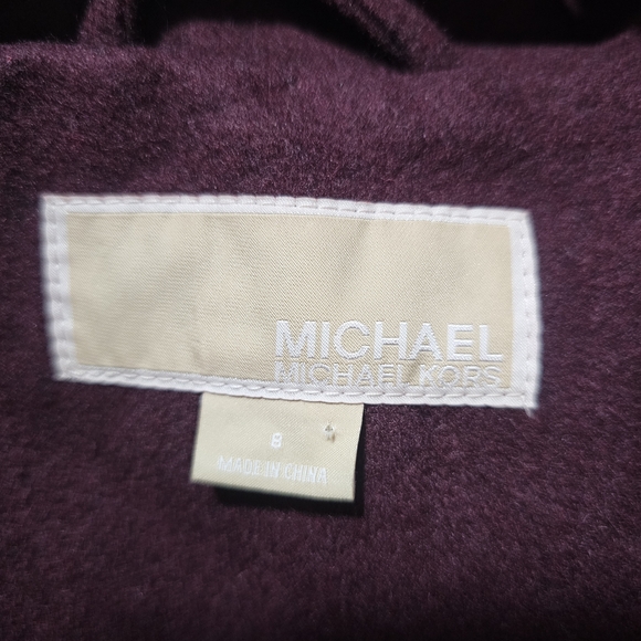 Michael Kors Burgundy and Black Leather Jacket - Picture 3 of 3